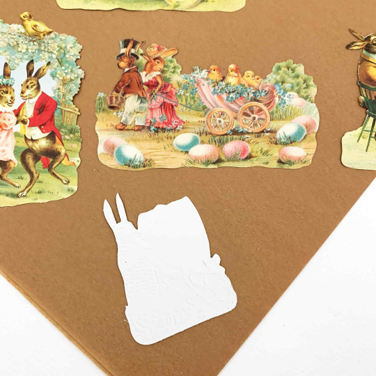 German Easter Bunnies Loose Easter Paper Scrap Pack